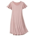 thumbnail image 1 of FEREMO Nightgowns for Women V Neck Casual Nightshirt Comfy Sleepshirt Flared Short Sleeve Sleepwear, 1 of 7