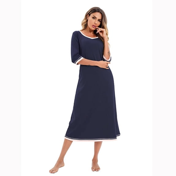 FEREMO Plus Size Long Sleep Shirt Womens Sleepwear Shirt for Women