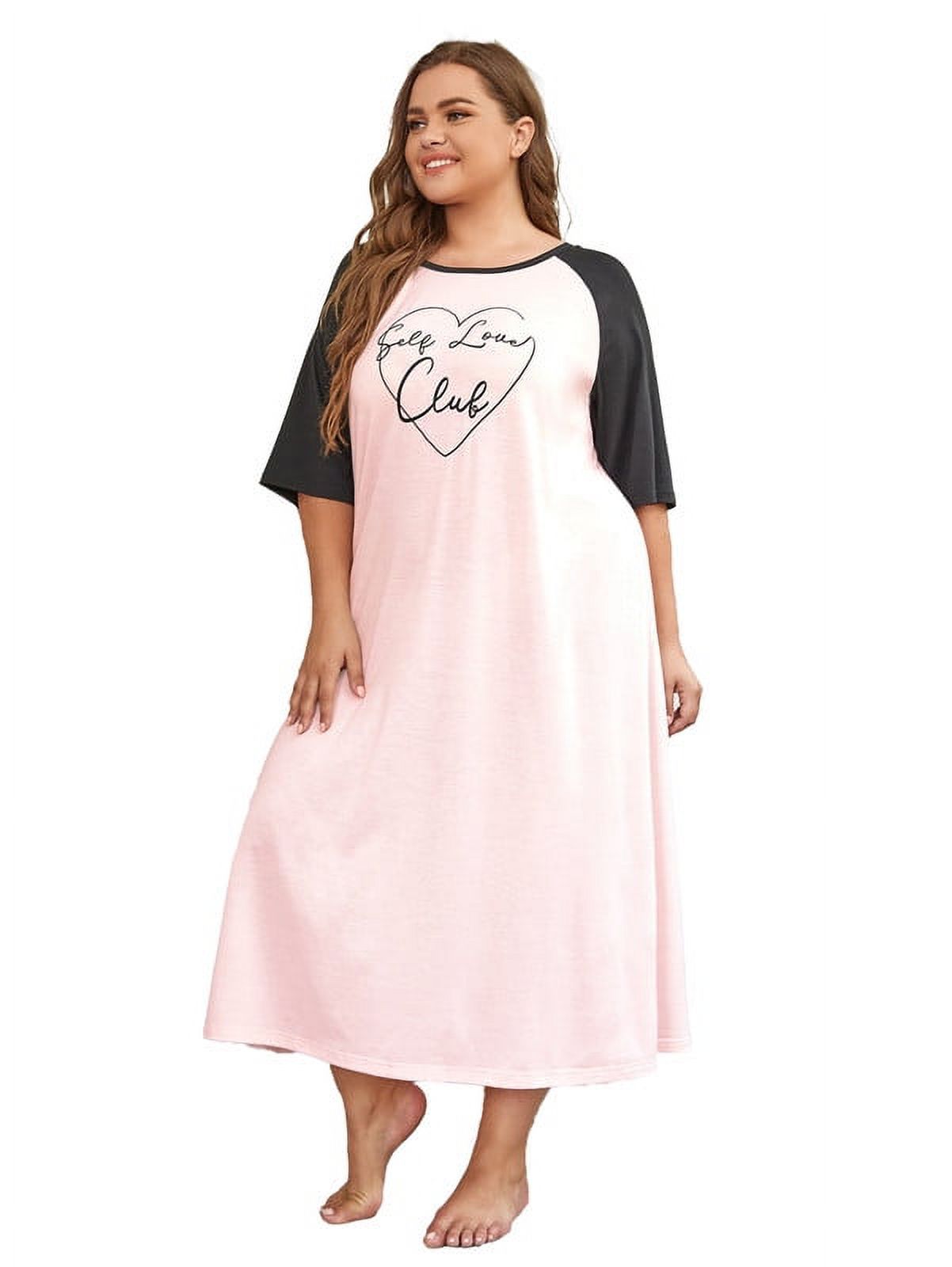FEREMO Plus Size Night Sleepwear Womens Sleep Shirts for Women
