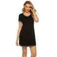 thumbnail image 1 of FEREMO Sleepwear Cotton Sleep Shirt Color Contrast Short Sleeve Dress Home Wear, 1 of 5
