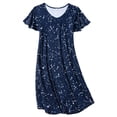 thumbnail image 1 of FEREMO Women Nightgowns Soft Print Nightshirt Short Flared Sleeve V Neck Sleepshirt, 1 of 5