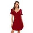 thumbnail image 1 of FEREMO Women Nightshirts Nightgown Dress Short Sleeve Soft Sleeping Shirts Loungewear, 1 of 5