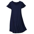 thumbnail image 1 of FEREMO Womens Nightgown Flared Short Sleeve Nightshirt V Neck Comfy Sleepshirt Casual Sleepwear, 1 of 6