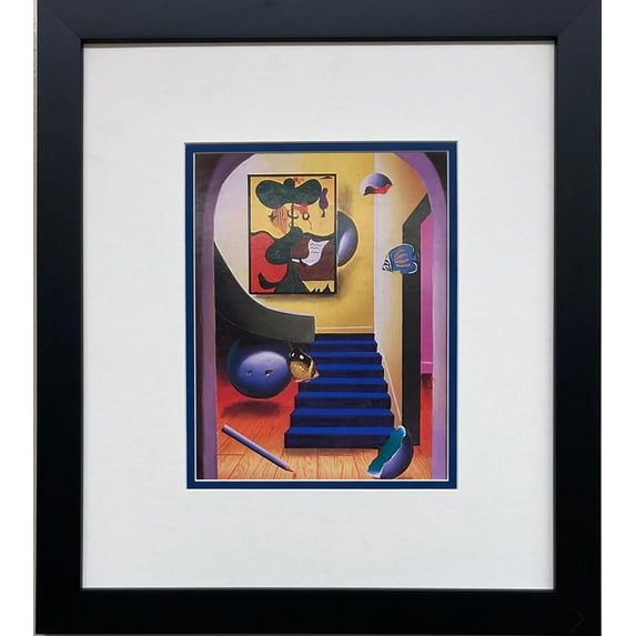 FERJO "The Upstairs Gallery" Newly Custom Framed Art Print Surrealism Miro Dali