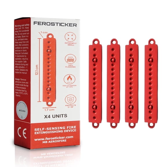 FEROSTICKER Small Automatic Fire Extinguisher for Electric Boxes (Pack of 4)