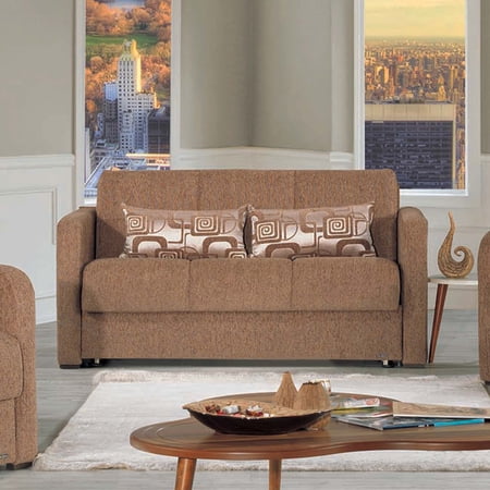 FERRA FASHION LOVESEAT SLEEPER BROWN FABRIC 05-370