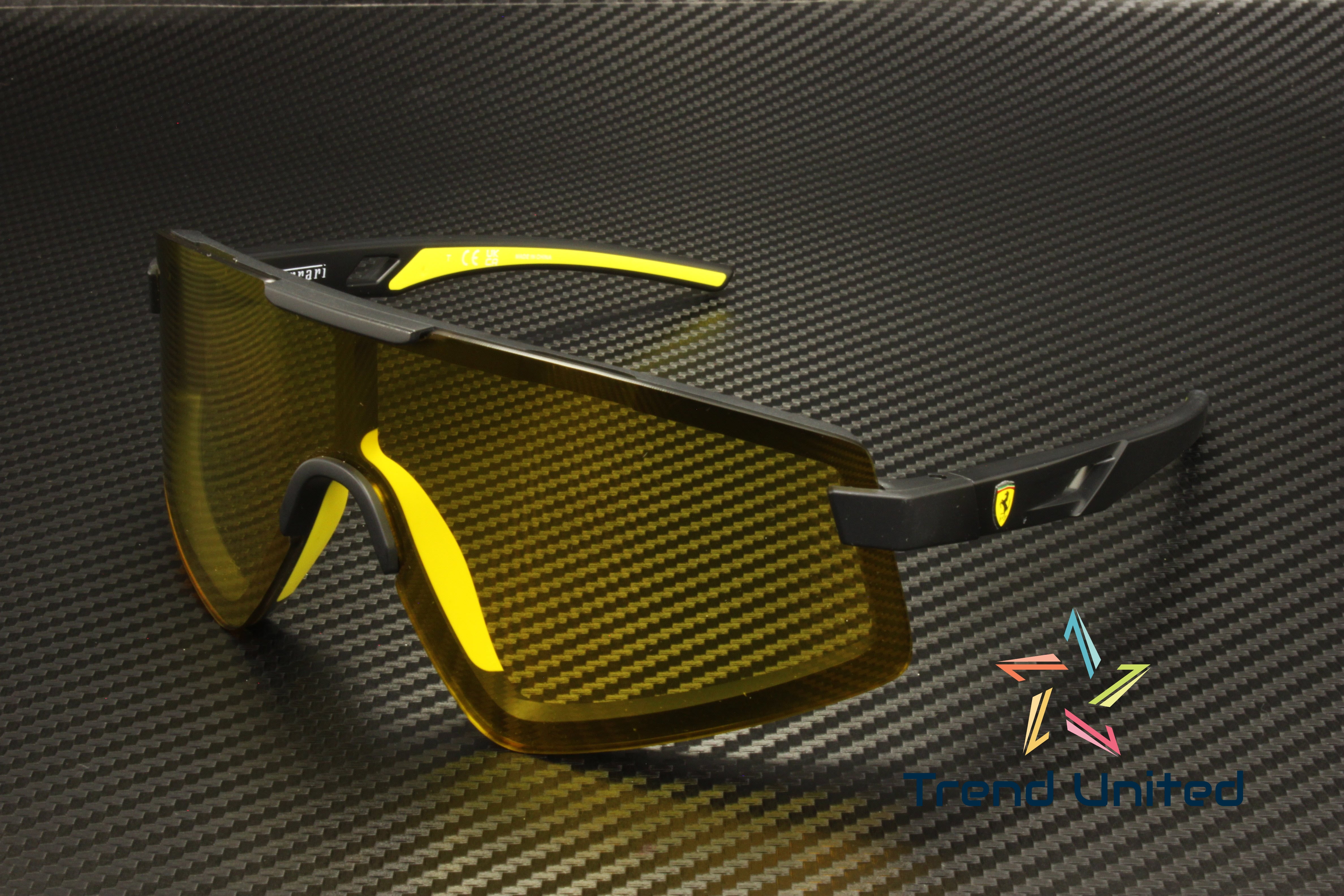 FERRARI SCUDERIA FZ6009U 504 V9 Matte Black Mirror Yellow 47 mm Men's Sunglasses
