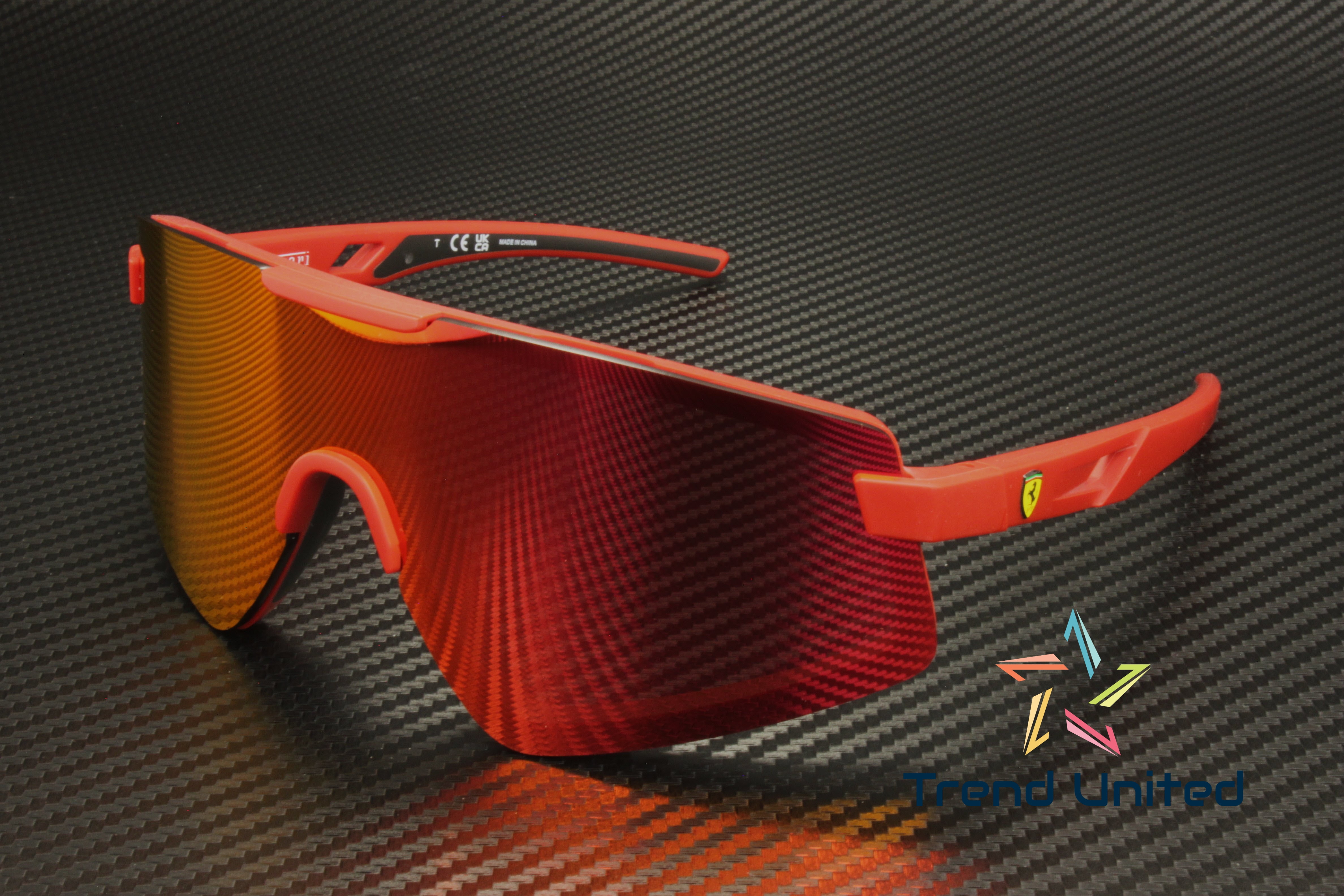 FERRARI SCUDERIA FZ6009U 514 6Q Matte Red Mirror Red 47 mm Men's Sunglasses