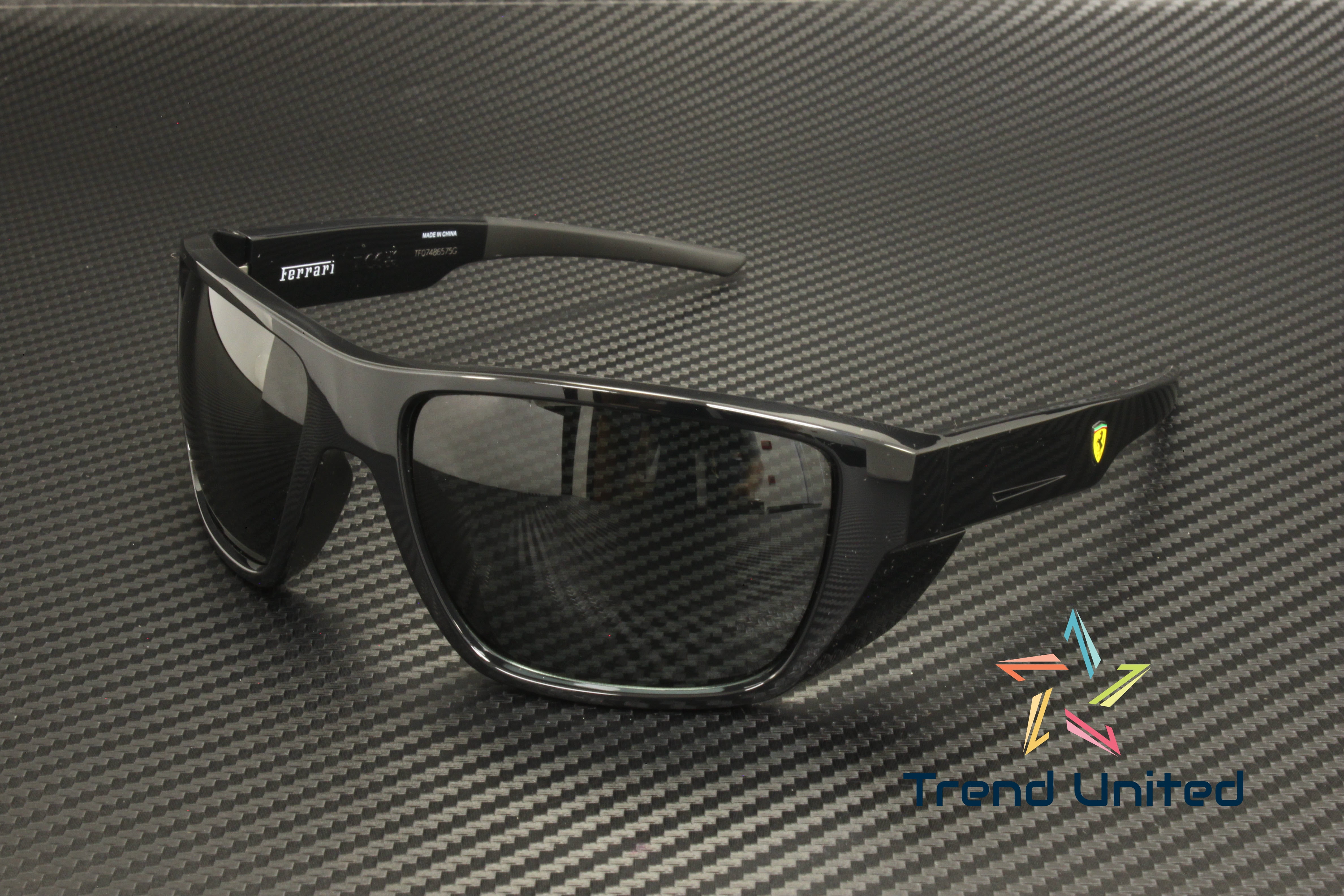 FERRARI SCUDERIA FZ6012U 501 87 Black Grey 61 mm Men's Sunglasses