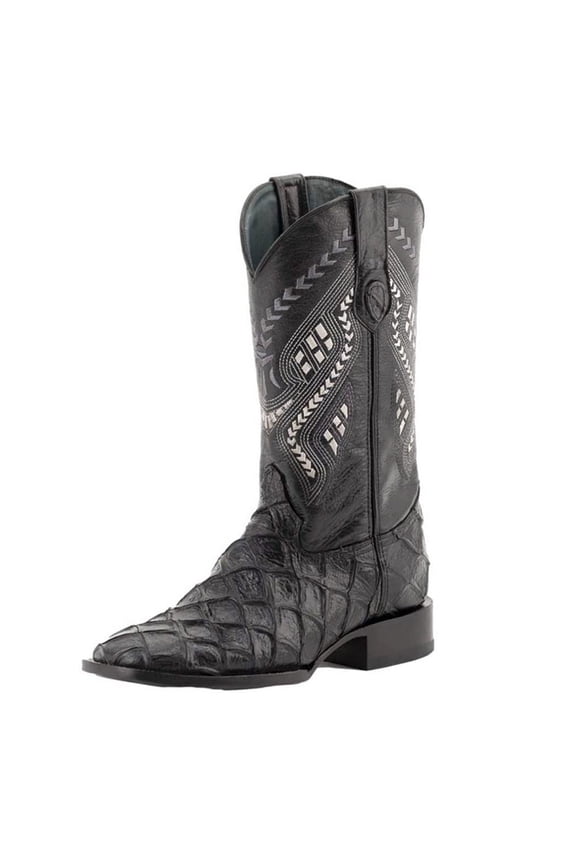 Men's Bronco Square Toe Boots, Color: Black, Size: 9-D
