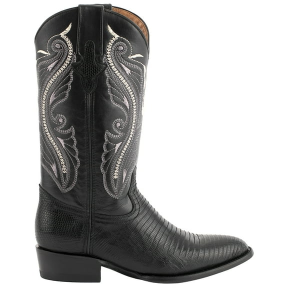 Ferrini Western Boots Mens Cowboy Teju Lizard Exotic Black 11111-04