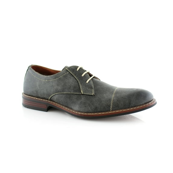 FERRO ALDO Jason MFA19275PL Men's Oxford Dress Shoes with Classic Round Toe Stitch Detailing For work or casual Wear Grey 7.5