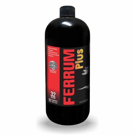 FERRUM PLUS - Blood Builder Energy Performance Immune System Support Vitamin Iron Rich Horse Supplement - 1 Quart (32 Oz) Liquid - 32 Servings - NXP Supplements
