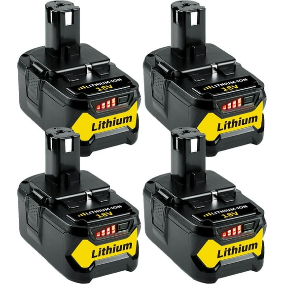 FERRYBOAT 4Pack 6.5Ah P108 Replacement for 18V Battery Lithium Ion 18Volt P102 P103 P104 P105 P107 P108 P109 P190 P122 Cordless Tool Batteries