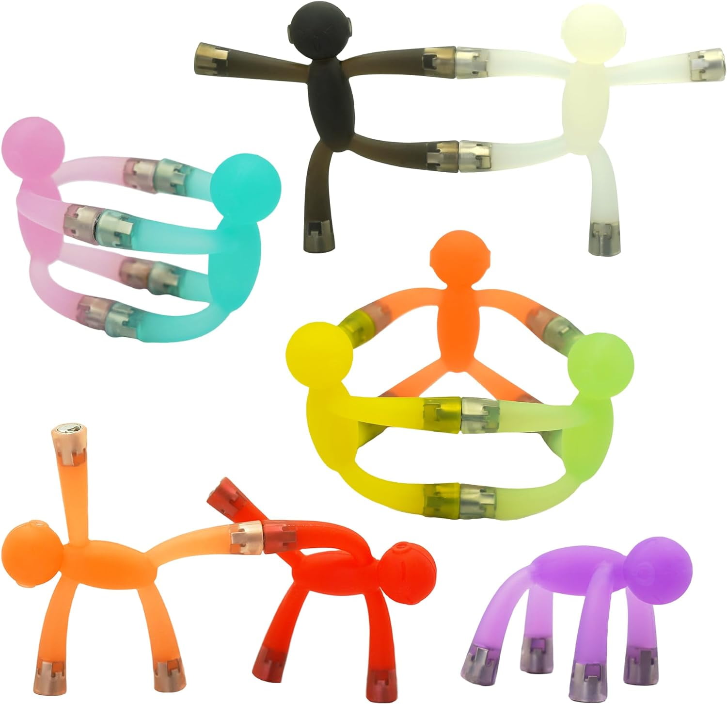 FERSWE 10PCS Mini Man Toy Funny People Flexible Educational Fidget Toys for