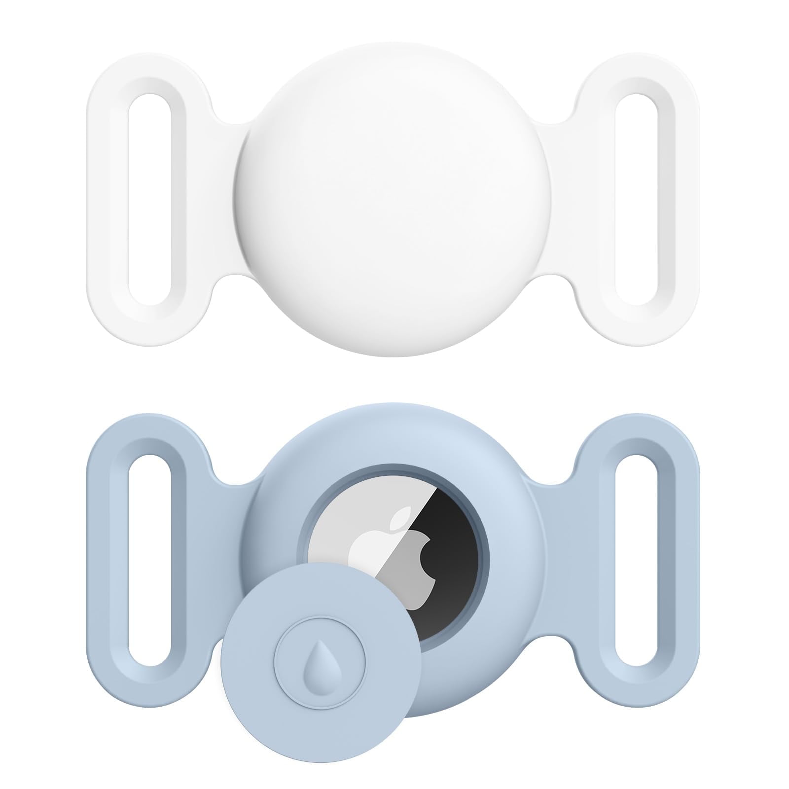 FERSWE Airtag Dog Collar Holder Waterproof (2 Pack) Silicone Protective