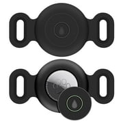 FERSWE Airtag Dog Collar Holder Waterproof (2 Pack) Silicone Protective Air Tag Collar Cover, Anti-Lost Locator Case for Apple Airtags Compatible with Pet Collars Loop Dogs Cats Accessories