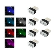 FERSWE 6 PCS USB LED Car Interior Atmosphere Lamp, Plug-in USB Decor Night Light, Portable Auto Ambient Lighting Kit, Universal Vehicle Interior Accessories for Most Cars