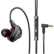 FERSWE Sports Wired Earbuds, in-Ear Earphones with Microphone Volume Control, Bass Noise Isolation over Ear Headphones with 3.5mm Jack, for Android Phone iPhone Computer Gaming Workout