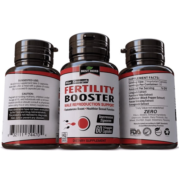 FERTILITY BOOSTER CONCEPTION AID MALE SUPPORT INCREASE SPERM MOTILITY VOLUME MEN 60 CAPSULE