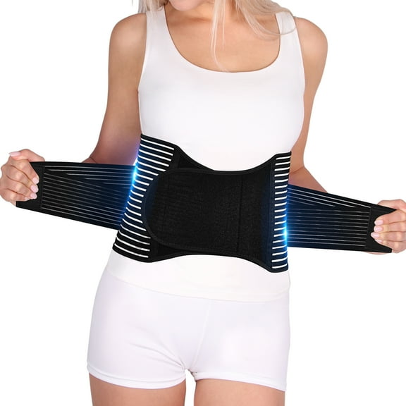 FESAS Breathable Back Brace with Lumbar Pad - Support Belt for Lower Back Pain Relief, Suitable for Women & Men, Ideal for Herniated Disc & Sciatica (Small&Medium)