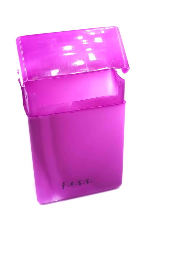 FESS Product One-Hand Operate Plastic Cigarette Case, for King Size 85mm Cigarettes, 18-20 Capacity (85mm Size (King Size), Purple)