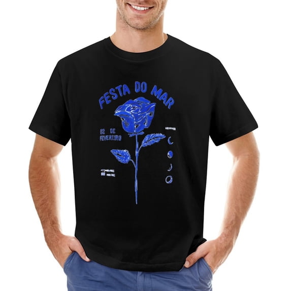 FESTA DO MAR Men’s Graphic T-shirt Vintage Short Sleeve Sport Tee Black 4XL