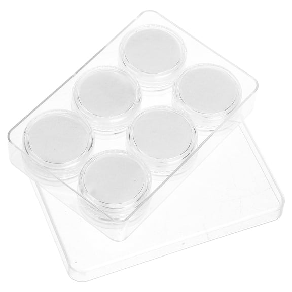 FESTFENDS Festfends 1 Set 6 Grids Round Acrylic Storage Display Box for Jewelry and Home Use 3.62.40.8in
