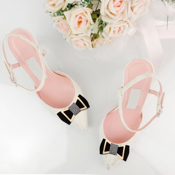 FESTFENDS 1 Pair Multi Color Bow Shaped Shoe Charms For Wedding Proms Dinner Party