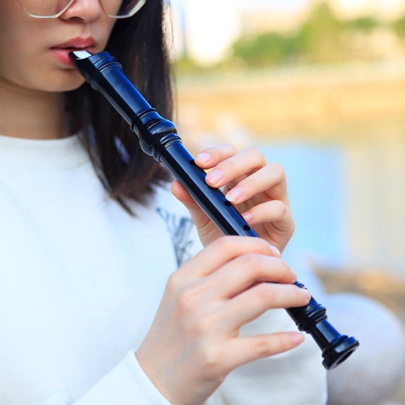 FESTFENDS Soprano Recorder for Kids, ABS Plastic, Black Color, 1-Piece Musical Instrument Set