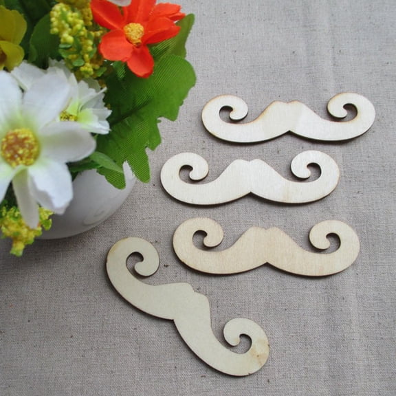 FESTFENDS Wood Slabs for Crafts Unfinished Wood Cutout Chips Beige 10 Pcs for Birthday