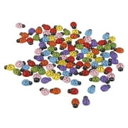 FESTFENDS 100-Piece Mini Ladybug Figurines Set for Crafts, Garden Decorations, Scrapbooking, and Projects