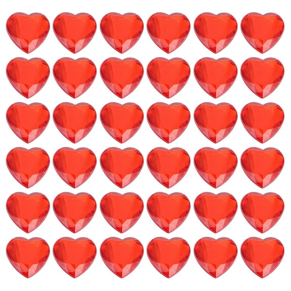 FESTFENDS Valentine's Day Heart-Shaped Ornaments Red Plastic 100pcs