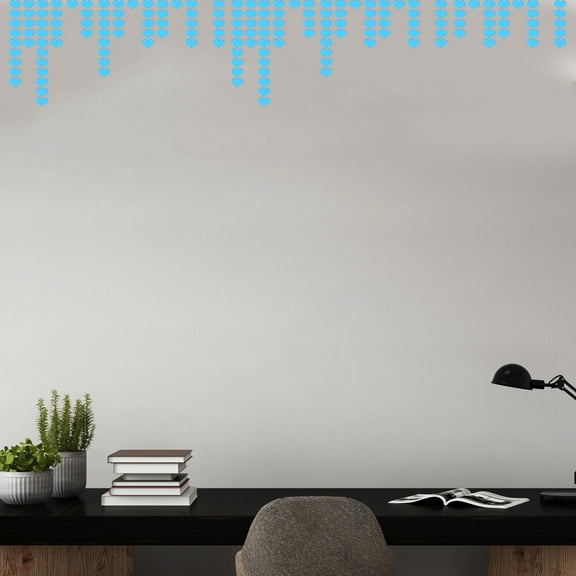 FESTFENDS 100Pcs Small Sticker Mirror for Wall in Blue Acrylic Heart Shape