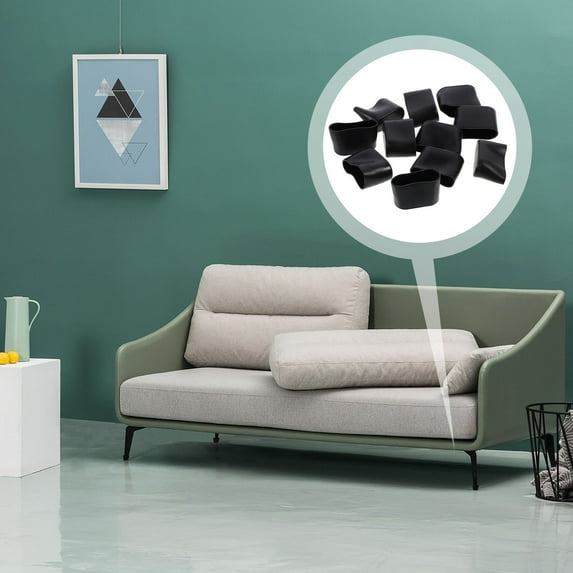 FESTFENDS 10Pcs Caps for Table Legs Chair Leg Tips Caps PVC Black Indoor Use