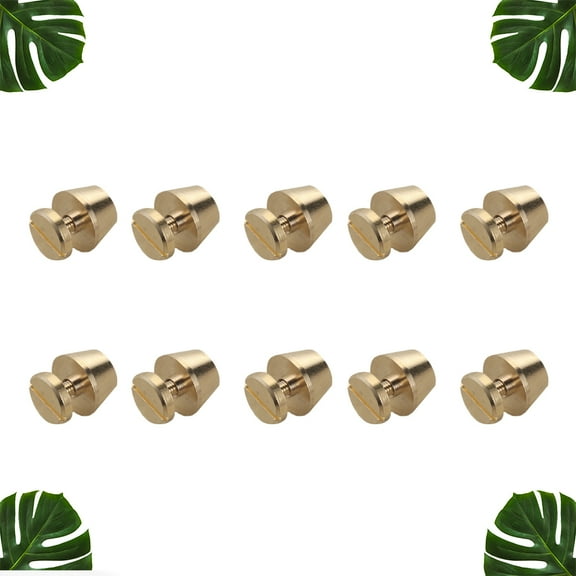 FESTFENDS 10Pcs Copper Studs Accessories for Bag Making Golden Metal Nail Studs Screw Base