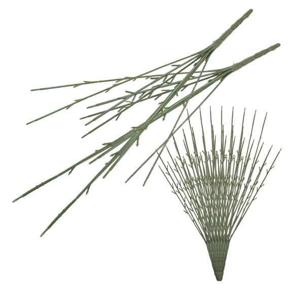 FESTFENDS Faux Flower Stems Beginners Artificial Floral Stems Green Plastic 10Pcs