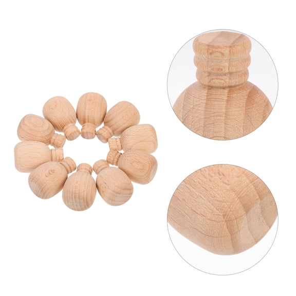 FESTFENDS 10Pcs Khaki Wooden Peg Doll for Craft Lovers and Diy Projects Unpainted Wood Crafts with Blank Design for Kids