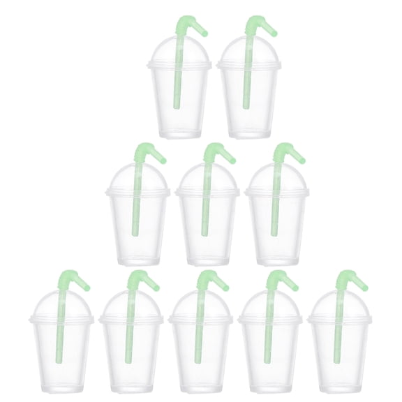 FESTFENDS Milk Tea Cup Pendant Green Resin 10Pcs Home Decoration