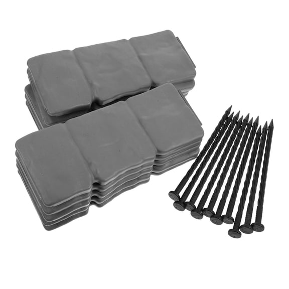 FESTFENDS Yard Edge Border Plastic Garden Borders Grey 10Set For Lawns