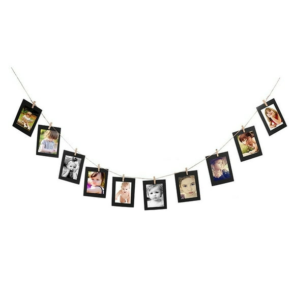 FESTFENDS 10Pcs Picture Display With Clips Paper Rectangular Black 15.4X11.3X1In For Photo Hanging