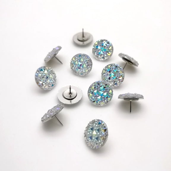 FESTFENDS 10pcs Sparkly Rhinestone Push Pins Multi Function Decorative Thumbtacks For Cork Boards Photo Walls And And