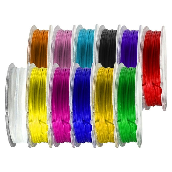 FESTFENDS 12 Rolls Plastic Lanyard String for Diy Craft Supplies Assorted Color 393.00X0.39X0.39In
