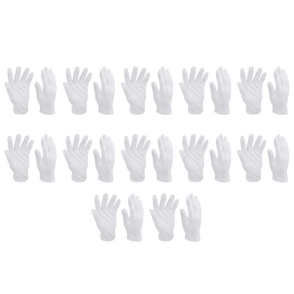 FESTFENDS 12Pairs White Cotton Labor Protection Gloves Comfortable Working Gloves for Home Gardening and Industrial Use