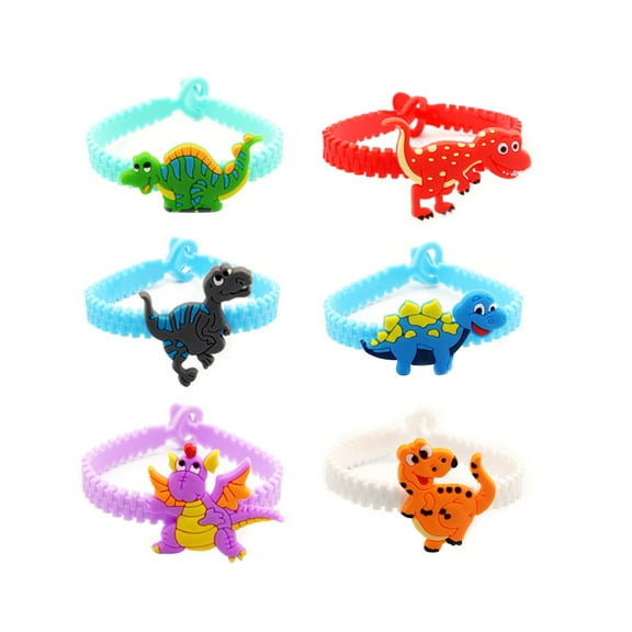 FESTFENDS 12Pcs Dinosaur Slap Bracelets for Children Festive Atmosphere Birthday Party Favors Waterproof