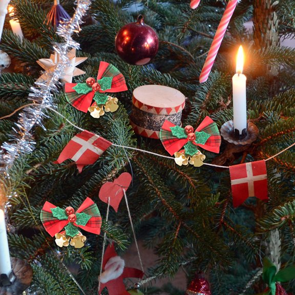 FESTFENDS 12Pcs Holiday Decoration Bows with Fabric Bow Shape for Window