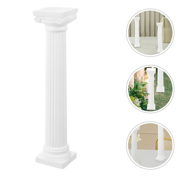 FESTFENDS 12Pcs Mini Roman Pillar White Plastic Artistic Ornament For Garden Enhancement