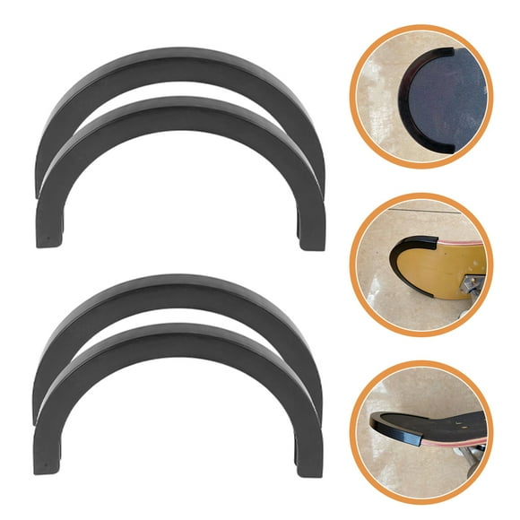 FESTFENDS 12Pcs Skateboard Deck Guards Plastic Black 7.1X4.3X0.8In Durability Enhancement