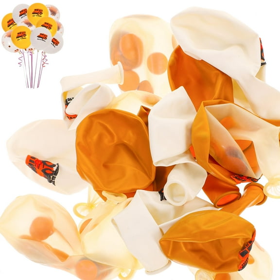 FESTFENDS 15Pcs School Bus Printing Latex Balloons 12Inch Back To School Decorations Golden