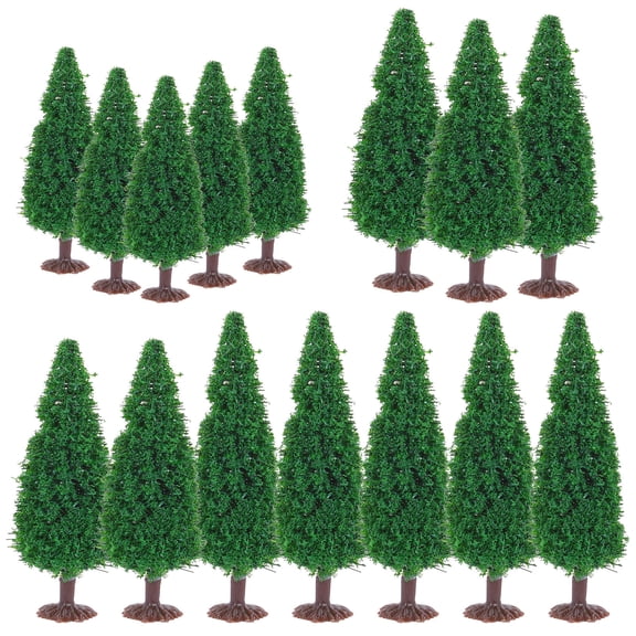 FESTFENDS 15pcs Artificial Pine Tree Model For Diy Landscape Decoration Deep Scenery Trees For Model Making And Creative